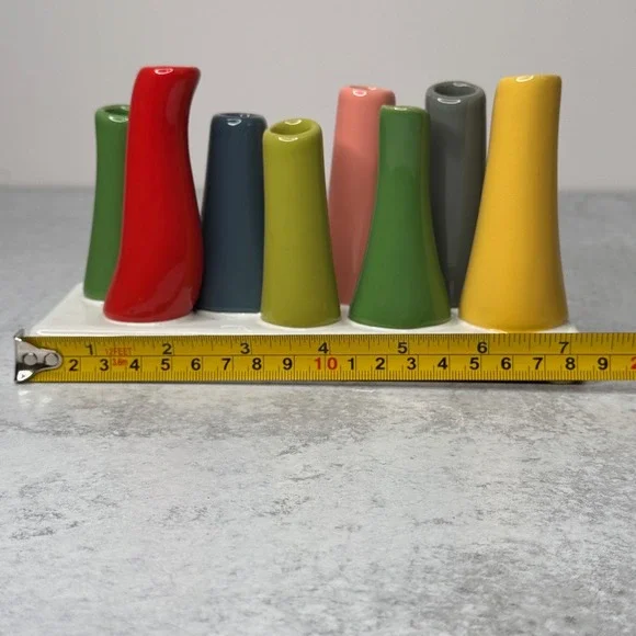 Chive Pooley Modern Colorful Ceramic Bud Vases Flower 8 Tube Arrangement Vase - Picture 6 of 11